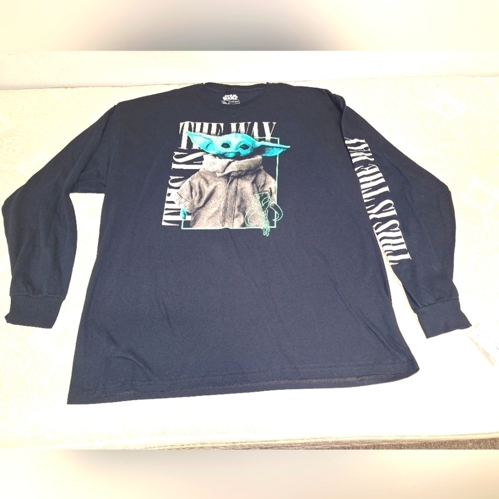 A Star Wars Grogu long sleeve men's 2xl t-shirt.  Features "This is the way" NWT
